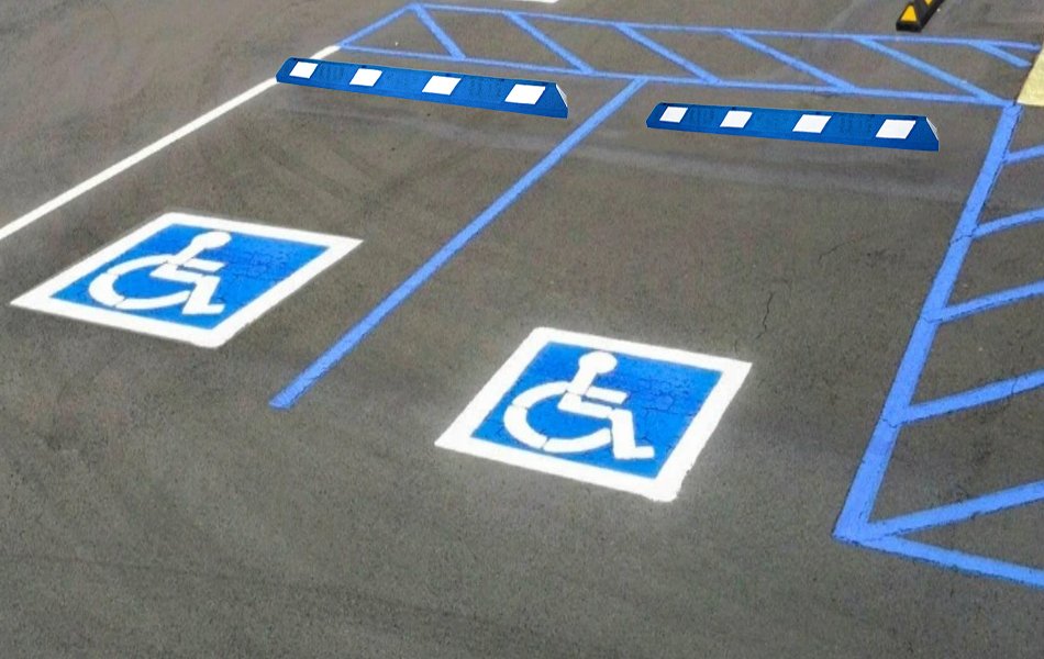 topes azules para zonas especiales