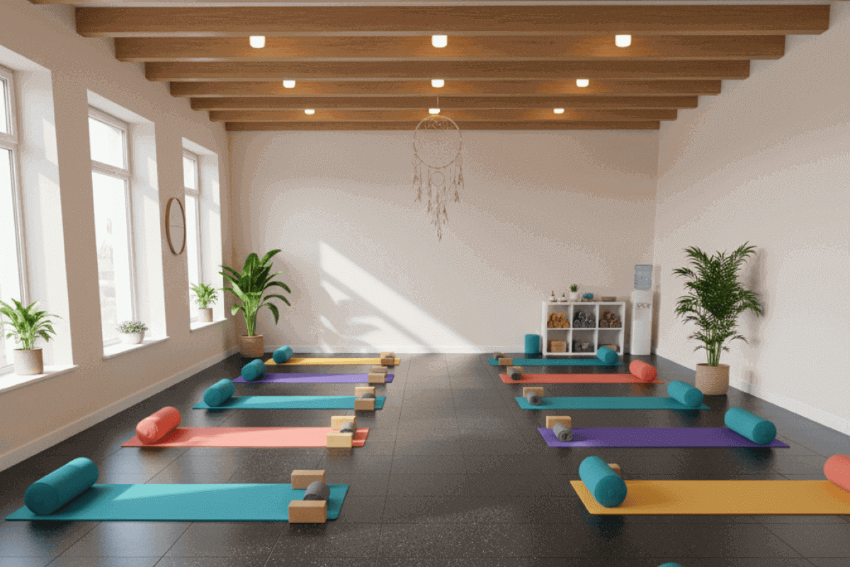 pisos de goma en estudios de yoga